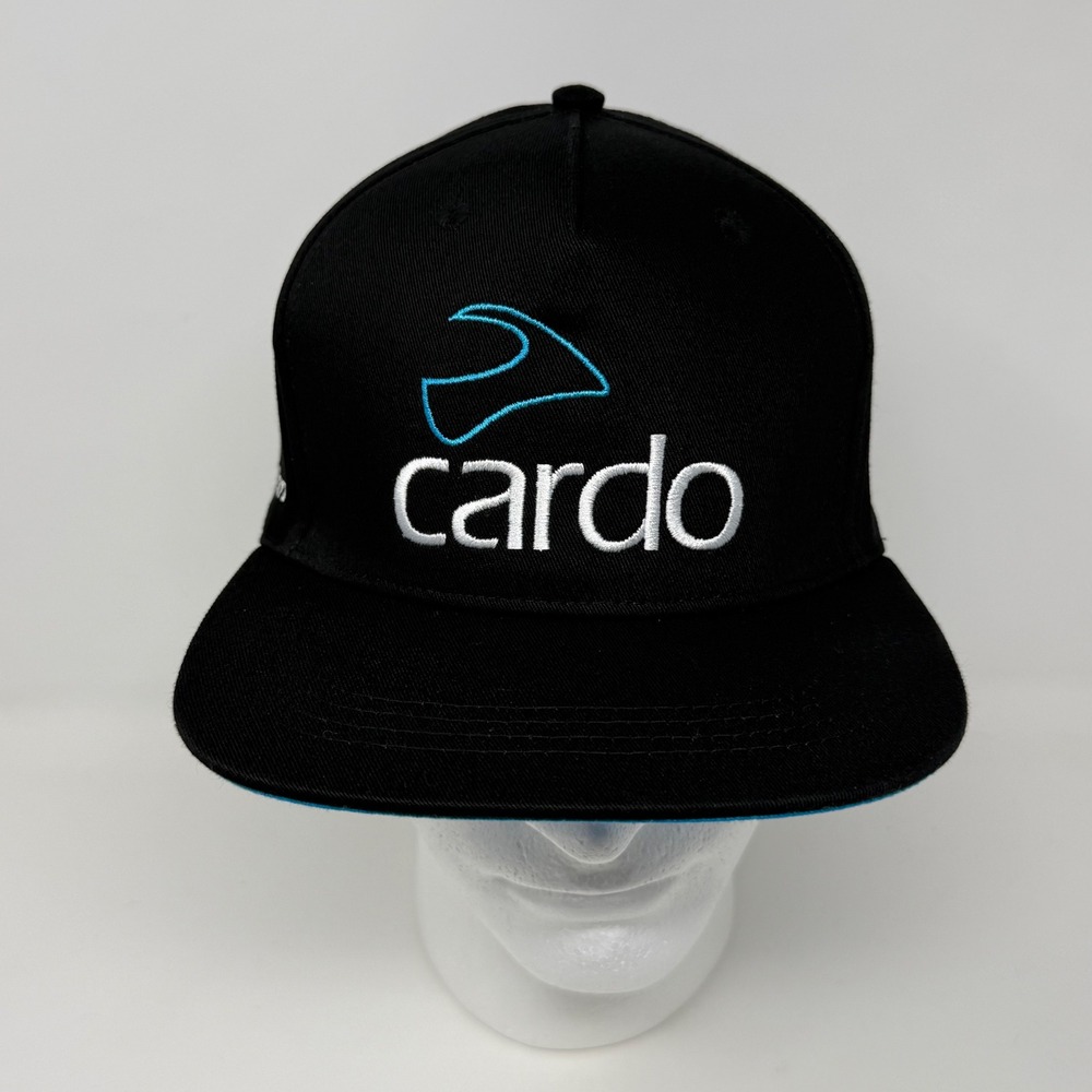 Cardo Systems Black Trucker Hat Snapback Flat Brim Logo Mesh Cap One Size